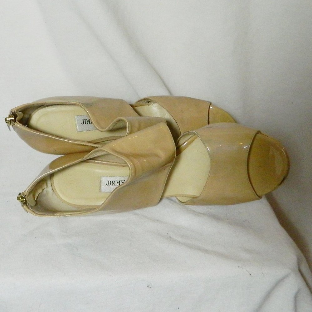 Jimmy Choo Nude Patent Peep Toe Pumps Eu 40 - Picture 7 of 9